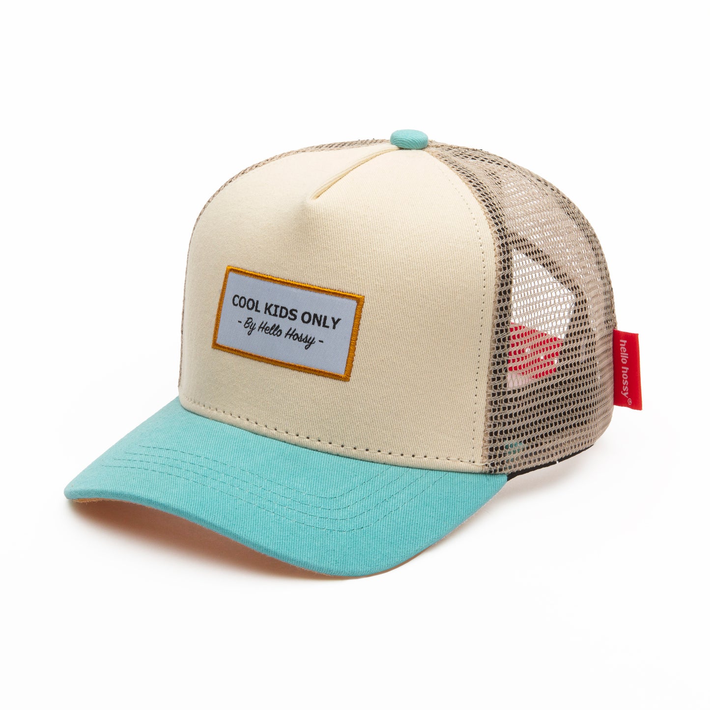 CASQUETTE KIDS HELLO HOSSY - MINI SMOOTH TRUCKER CRÈME BLEU & TAUPE