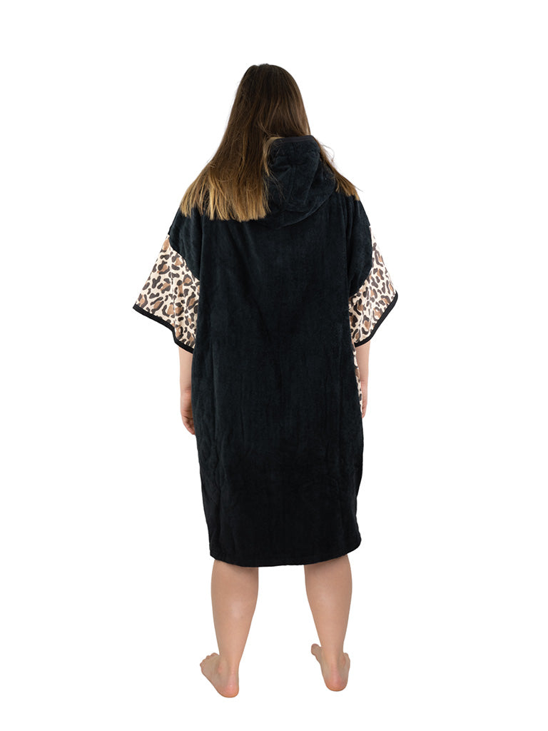 PONCHO EPONGE ALL-IN BLACK LEOPARD