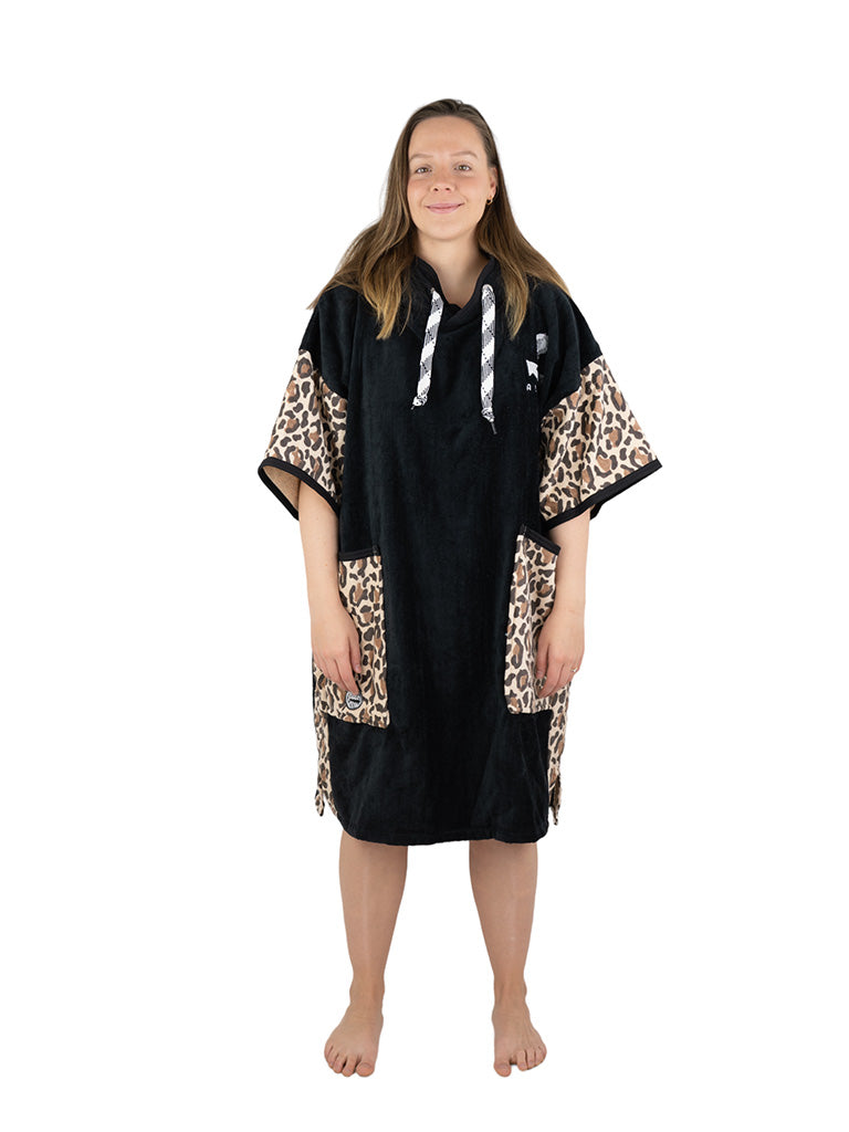 PONCHO EPONGE ALL-IN BLACK LEOPARD